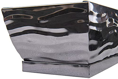 H Potter Succulent Planter Rectangular Plant Pot Flower Indoor Outdoor Window Box (Black Nickel Large) - color: Black Nickel Large