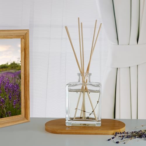 Reed Diffuser Set, Lemon Verbena - Bathroom Shelf Décor | Reed Sticks, Tart Citrus with Bergamot & Greens, Sleek Rectangular Refillable Glass Bottle, Made in the USA - color: Lemon Verbena