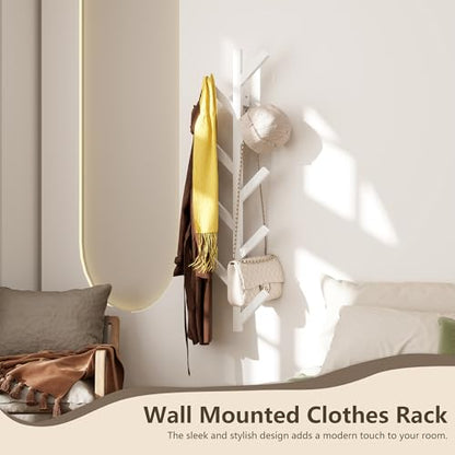 Prywot 2PK Vertical Hat Rack, Metal Coat Rack Wall Mounted, White, 37.8" | 9 Hooks, Space-saving wall-mounted design, for Hats, Jackets, Coats, and Bags - Suitable for Entryways and Bedrooms - color: White(2 Pack)