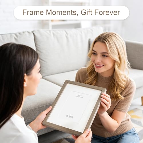 TONES FRAME DESIGN 8.5 by 11 Picture Frame Set of 2 Solid Oak Brown Wood Veneer with Shatterproof Plexiglass, 8.5 x 11 Frame Wall Hanging 8.5x11 Picture Frame for Diplomas Document Certificates - color: Dark Oak, size: 8.5x11 - 2 Pack