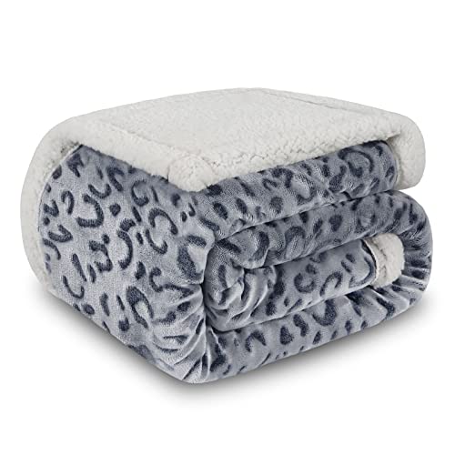 MACEVIA Sherpa Fleece Throw Blanket for Couch Fuzzy 3D Cheetah Blanket Thick Warm Reversible Cozy Comfy Super Soft Leopard Blanket for Bed Sofa 490GSM - Navy Leopard,50x60In - color: 3d Navy Leopard Print, size: Sherpa Fleece (50x60 IN)
