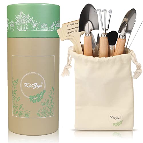 Indoor Garden Tools for Gardening - KiiZYS 12-Piece Small Garden Tools Set - Indoor Gardening Gifts for Women - Mini Hand Tools House Plant Tool