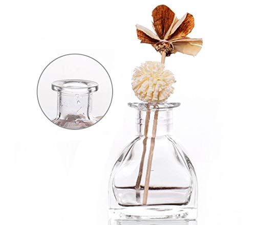 50ml/1.69 Fl Oz Square Glass Diffuser Bottles, DIY Replacement Reed Diffuser Jars, Fragrance Accessories for Diffuser Sets - size: 1.7 Ounces