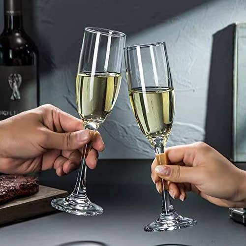 6 oz Champagne Flutes Glass, Wine Flutes Set of 12, for Champagne, Wine, High-End Banquets, Parties, Bars, Weddings, Gifts (12pcs) | Sparkling Wine Glass,Crystal Clear Glasses for Champagne,Wine,High-End Banquets,Parties,Bars,Weddings,Gifts