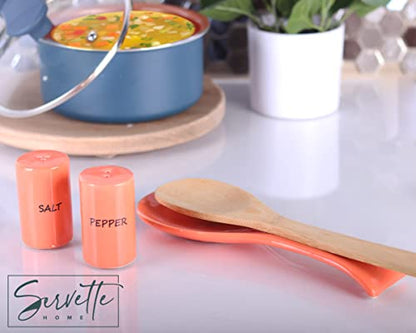 Orange Salt & Pepper Shakers Ceramic - color: Orange