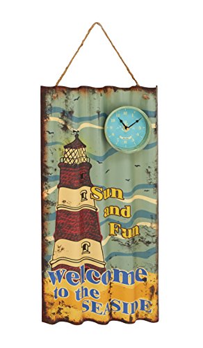 Deco 79 Metal Wall Clock Decor, 14 by 32-Inch