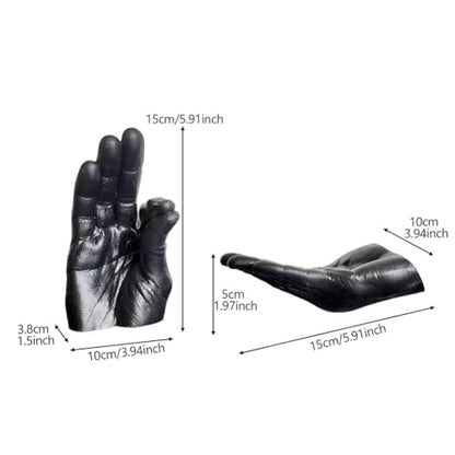 Hand Statues Incense Holder - Incense Burner Ash Catcher, Handcrafted Incense Stick Holder with Ash Catcher, Artisan Incense Burner for Meditation & Yoga (Black) - color: Black