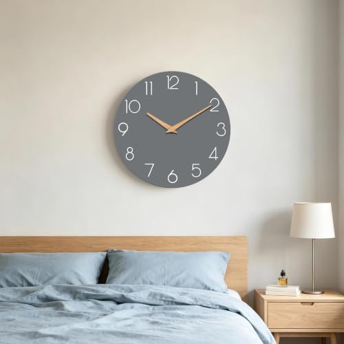 cicininc 8 Inch Battery Operated Wall Clock, Silent Analog, Gray | Kitchen | Office | Bedroom | Bathroom | Small Size | Easy-to-read Numbers - color: A_gray, size: 8"