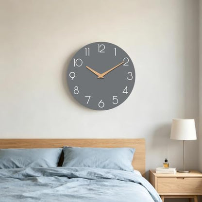 cicininc 8 Inch Battery Operated Wall Clock, Silent Analog, Gray | Kitchen | Office | Bedroom | Bathroom | Small Size | Easy-to-read Numbers - color: A_gray, size: 8"