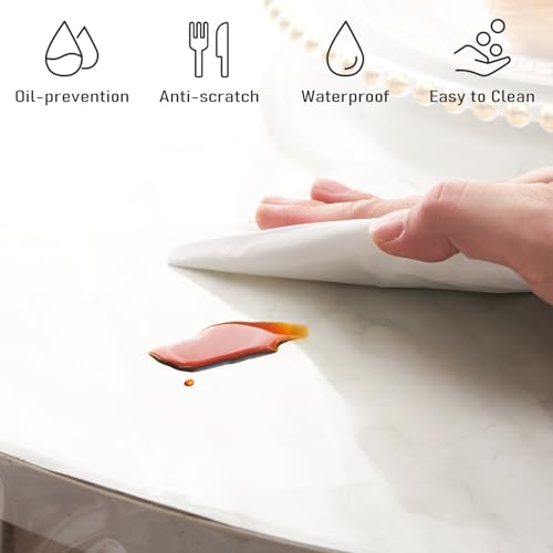 Clear Plastic Tablecloth Protector Round 60inch Diameter Waterproof Oilproof Stain Resistant Wipeable Table Cover for Dining Tables - size: 60" (Round)