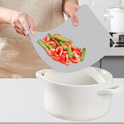 WK Plastic Flexible Cutting Boards for Kitchen, Flexible Cutting Board Mat Set of 10, Non Slip Cutting Mats with Hole, BPA Free, Dishwasher Safe, Multi Size - color: Multi Grey - S&L - 10