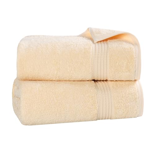 Superior Egyptian Cotton 2-Piece Bath Sheet Towel Set, Oversized Body Towels For Adults And Kids, Large Towel For Bath, Shower, Guest Bathroom, Spa, Gym, Resort, Essentials, Airbnb, Canary - color: Canary, size: Bath Sheet (2-Pack)