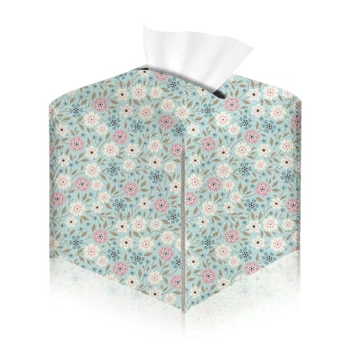 Floral Tissue Box Cover, Tissue Box Holder for Home, Office 5x5IN - color: Flower 374
