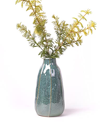 HAUCOZE Ceramic Flower Vase Decorative Sculpture Modern Home Decor 8.3 Inch | Ceramic Handmade Gift Table Centerpiece Ornament for Dried Fresh Flower Plants - size: Large