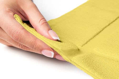 100% Cotton Bath Mat 24x17 Inches, 1350 GSM Thick Plush, Soft Absorbent, Oeko-Tex Certified, Durable Construction– Yellow - color: Yellow