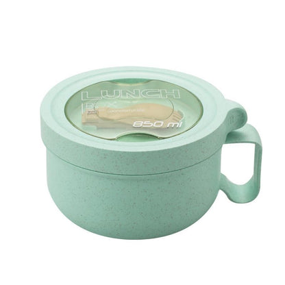 Rarapop 28.7oz Microwave Soup Bowl Containers with Lids, Wheat Straw Ramen Noodles Cup Mug for Instant Noodles,Oatmeal, Gumbo, Salad,Crunch,Cereal & More - Easy-Grip Design, Green - color: Green