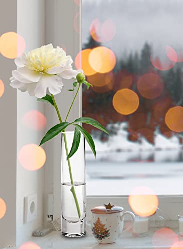 Serene Spaces Living Clear Glass Bud Vases, Set of 4, Perfect for Floral Arrangements at Home, Weddings, Parties, Measures 7.5" Tall & 1.75" Diameter - size: Medium - Set of 4