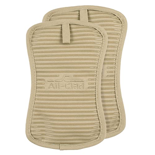 All-Clad Premium Pot Holder & Hot Pad: Heat Resistant to 500 Degrees - 100% Cotton, 10"x6.25" Hot Pad for Kitchen and Barbeque, (2-Pack), Cappuccino - color: Cappuccino, size: 2 Pack
