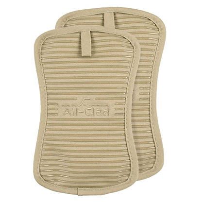 All-Clad Premium Pot Holder & Hot Pad: Heat Resistant to 500 Degrees - 100% Cotton, 10"x6.25" Hot Pad for Kitchen and Barbeque, (2-Pack), Cappuccino - color: Cappuccino, size: 2 Pack