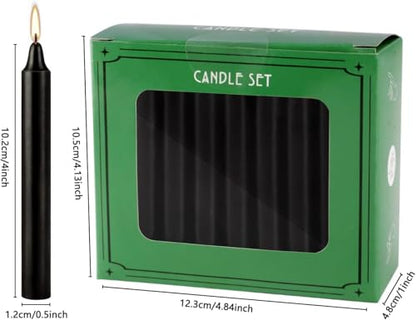 Black Taper Candles, 4 Inch, Unscented, 100% Cotton Wick, 2-Hour Burn Time, for Halloween, Rituals, Meditation, Altar, 40 Pack - color: 40 Black