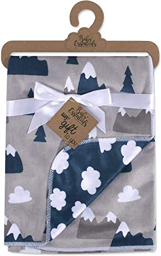 Baby Essentials Sherpa Fleece Baby Blanket 35x30 – Super Soft, Warm Reversible Baby Blankets for Newborns, Infants, Toddlers, and Nursery - color: Snowcap Mountain
