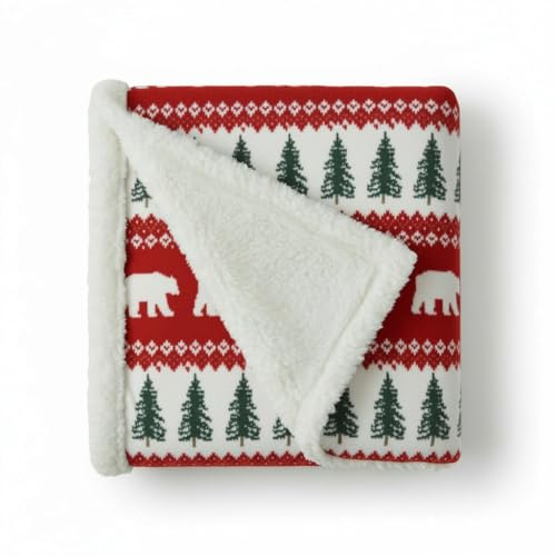 Eddie Bauer - Sherpa Throw Blanket for Couch 50x60 – Ultra Soft Reversible Fleece & Plush Sherpa Blanket, Warm Cozy Bear & Pine Cabin Throw for Sofa, Bed, Living Room Decor - color: Grizzly Peak, size: 50" x 60"