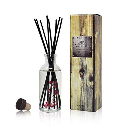 Reed Diffuser Set, Amber & Lavender - Bathroom Shelf Décor | (AWAKEN and RENEW) Mind & Body Aromatherapy Collection, Essential Oil Botanical Diffusing Room Scent - color: Amber & Lavender
