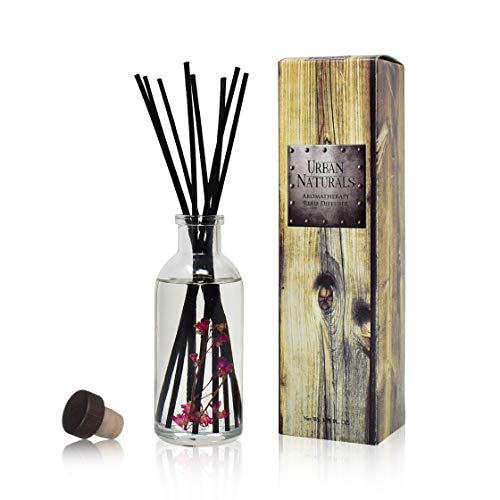 Reed Diffuser Set, Amber & Lavender - Bathroom Shelf Décor | (AWAKEN and RENEW) Mind & Body Aromatherapy Collection, Essential Oil Botanical Diffusing Room Scent - color: Amber & Lavender