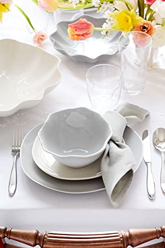 Portmeirion Sophie Conran Floret 4 Piece Place Setting | Dinner Plate, Salad Plate, Cereal Bowl, and Mug | Made from Porcelain | Microwave and Dishwasher Safe – Robins Egg