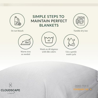 CSL Cotton Blanket King Size,Soft Herringbone Summer Blankets,108x92, White | King Size Cotton Blankets, Fits up to Cal King Bed, Soft & Breathable for All Season, Gift Ready with Reusable Tote Bag - color: 01: White, size: King / Calking (92" x 108")