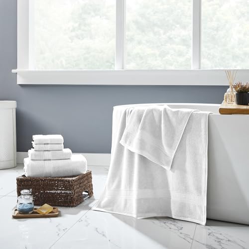 Modern Threads 6-Piece Rayon from Bamboo & Cotton Blend Towel Set - Ultra Soft & Absorbent, White - color: White