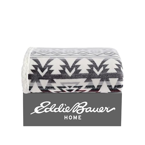 Eddie Bauer - Throw Blanket, Ultra-Soft & Reversible Plush Bedding, Blanket for Couch & Bed (Clyde Hill Stripe, 50" x 60") - color: Clyde Hill Stripe, size: 50" x 60"