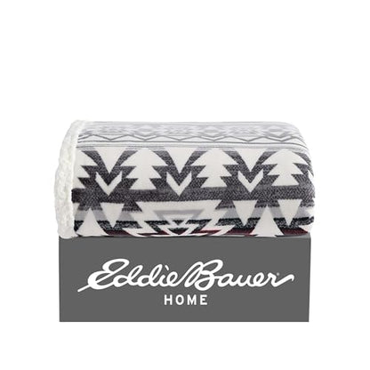 Eddie Bauer - Throw Blanket, Ultra-Soft & Reversible Plush Bedding, Blanket for Couch & Bed (Clyde Hill Stripe, 50" x 60") - color: Clyde Hill Stripe, size: 50" x 60"