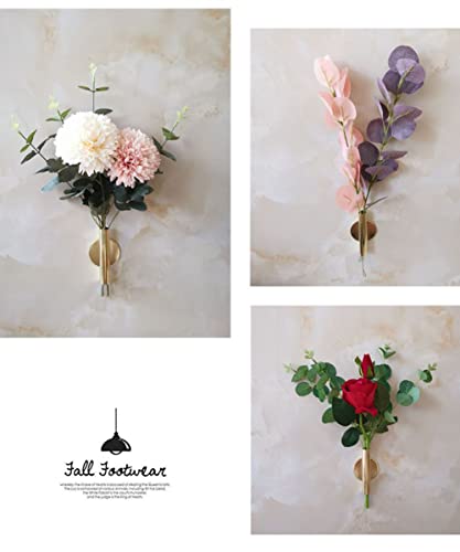 Modern Dried Flower Holder - Wall Mounted Flower Tube for Display on Door, Wall, Porch - color: Gold