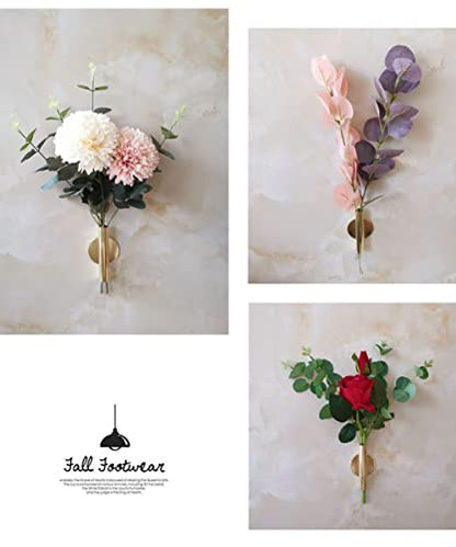 Modern Dried Flower Holder - Wall Mounted Flower Tube for Display on Door, Wall, Porch - color: Gold