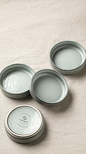 famiware Ceramic Soy Sauce Dish, 4oz Dipping Bowls Set of 6, Smoky Blue | Individual Dip Sauce Cups/Dishes/Plates, Small Serving Bowls for Side Dishes, Condiments, Sushi, Appetizers, Reactive Glaze - color: Smoky Blue, size: 6pcs