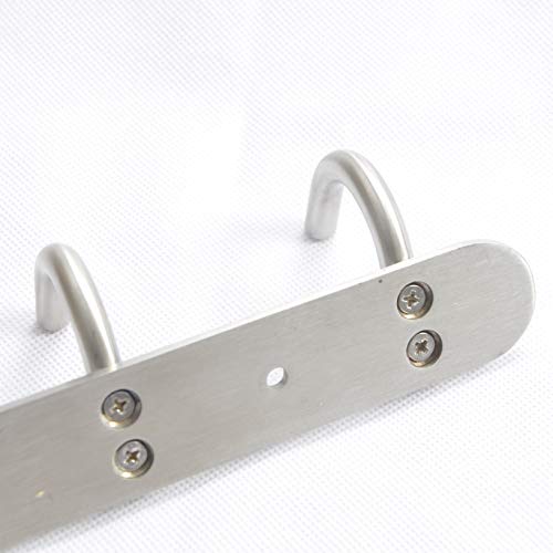Towel Hook Rack Brushed Nickel - Sagmoc 17-Inch Coat Hook Rail Wall Mounted with 7 Round Hooks, Durable Wall Hangers for Bedroom, Bathroom, Foyer, Hallway (304 Stainless Steel) - size: 7R hooks