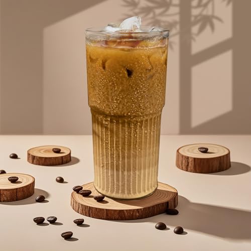Luiaiog Glass Cups with Lids and Glass Straws,Mason Jar Cups High Borosilicate 20OZ Tumblers (2Pcs) for Coffee, Tea, Juice, Smoothies, Hot/Cold Drinks at Home, Office - color: Standard Clear 2pcs 20oz