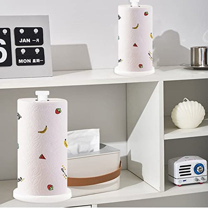 White Paper Towel Holder - Countertop Standing Holder for Kitchen - color: White