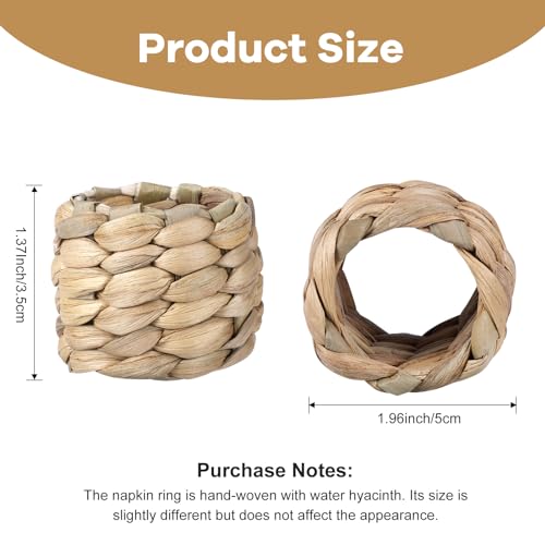 APTWOW Rustic Napkin Rings Set of 12, Hand-Woven Farmhouse Fall Napkin Rings, Holiday Party, Christmas, New Year Eve, Thanksgiving Dinnerware, Easter Napkins Rings - size: 12