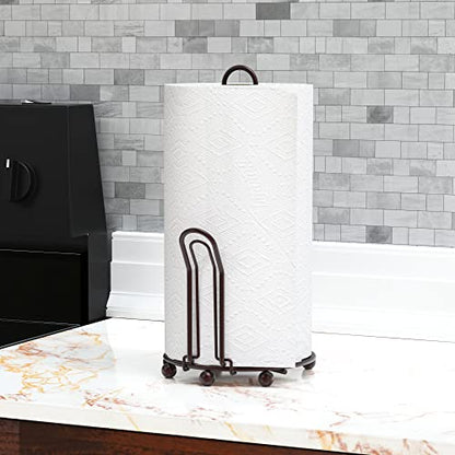 Simple Houseware Paper Towel Holder for Kitchen Countertop, Bronze - color: Bronze