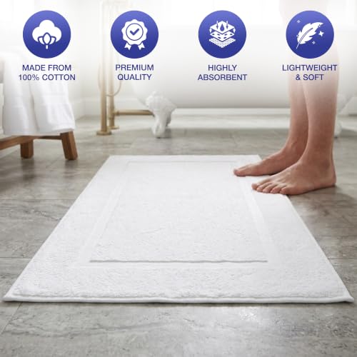 Soft and Absorbent White Bath Mat - Quick-Drying, Non-Slip Bathroom Rug with Plush Comfort for Spa-Like Feel - Durable and Machine Washable - (White, Bath Mat) - style: Bath Mat