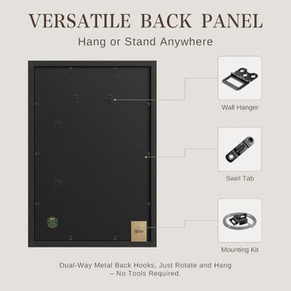 VCK 18x24 Poster Frames Black - 6 Pack, Wide Border Wood Picture Frame, Multi-Directional Display Family Photos, Office Prints, Studio/Gallery, Wall Hanging - color: Black, size: 18 x 24