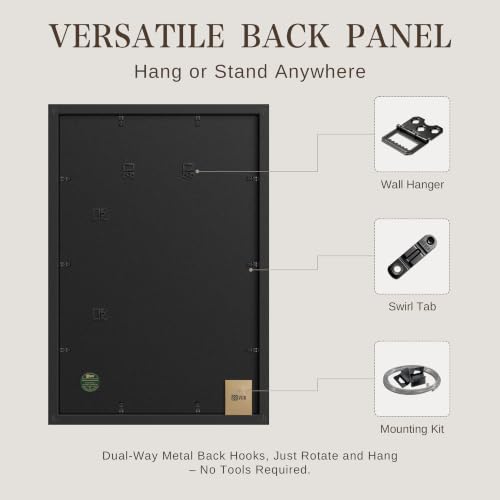 VCK 27x40 Poster Frames Black - 6 Pack, Wide Border Wood Picture Frame, Multi-Directional Display Family Photos, Office Prints, Studio/Gallery, Wall Hanging - color: Black, size: 27 x 40