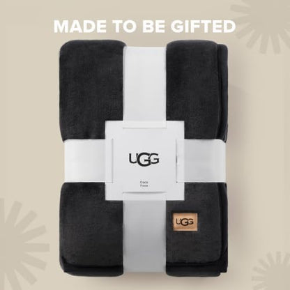UGG Coco Twin Bed Blanket, Luxury Fleece Blanket, 68" x 92", Black | Fits Twin and Twin Xl Beds, Bedding Essentials, Housewarming Gift, Back To College, Xl Throw Blanket, Hypoallergenic - color: Black, size: Twin