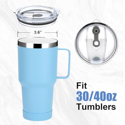 Sursip 3.6-Inch Replacement Lids for 30/40 oz Wide-Mouth Stainless Steel Insulated Tumblers (Fits 3.6" Diameter), Spill-Proof, Travel Coffee Cup Mug Cover, BPA-Free-2-Pack