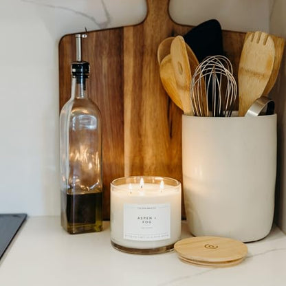 Aspen & Fog 3 Wick Scented Candle - 43 Hour Burn | Made in the USA Luxury Clean Soy Wax Candles - Long Lasting Large Glass Jar Candle for Home - 3 Wicks - 14.9oz - color: Aspen + Fog