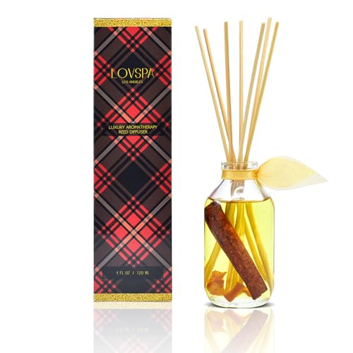 Reed Diffuser Set - Spiced Pomander Scented Diffuser with Sticks | Holiday Home Fragrance Reed Diffuser for Bedroom, Bathroom Shelf Décor, with Real Botanicals in the Bottle - Made in the USA - color: Spiced Pomander