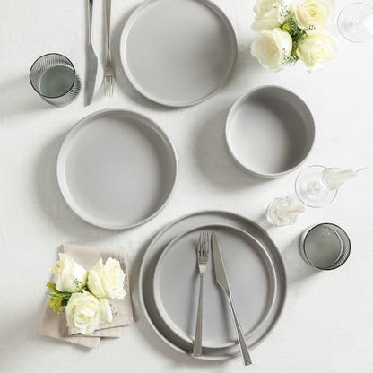 Stone Lain Haven Modern Stoneware 4 Piece Salad Plates Sets, Dish Set for 4, Reactive Glaze Grey - color: Gray, size: 4-Piece - Salad Plate