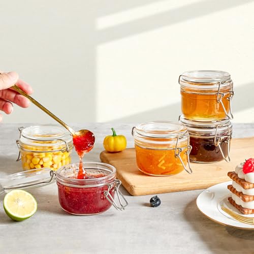 ComSaf Small Glass Spice Jars with Airtight Lids 4 oz 12 Pack Mason Pantry | Seasoning herbs powders, Salt pepper chili, Spice rack cabinet organization, Wedding favors, DIY crafts - size: 4oz*12